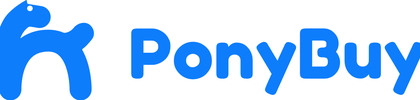 The official PonyBuy logo: a blue pony mark next to the PonyBuy wordmark